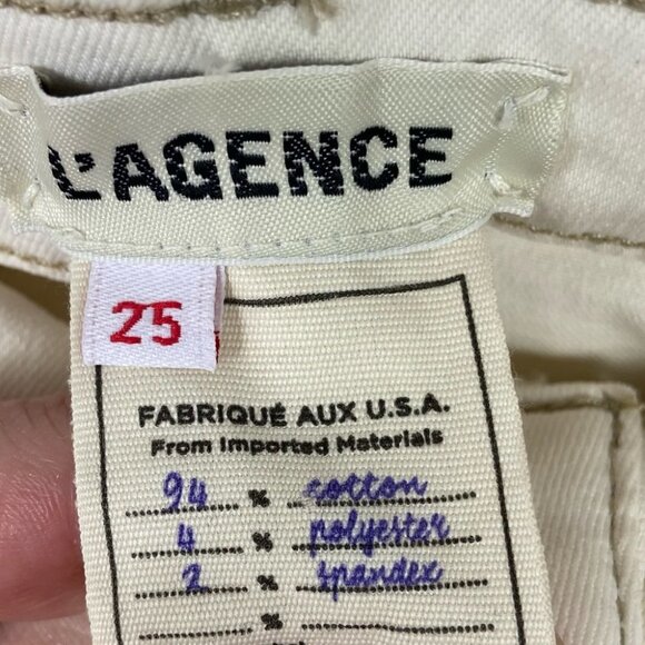 Revolve L'Agence Margot High Rise Skinny Jeans 25 Macademia White USA Made Pants - Picture 4 of 11